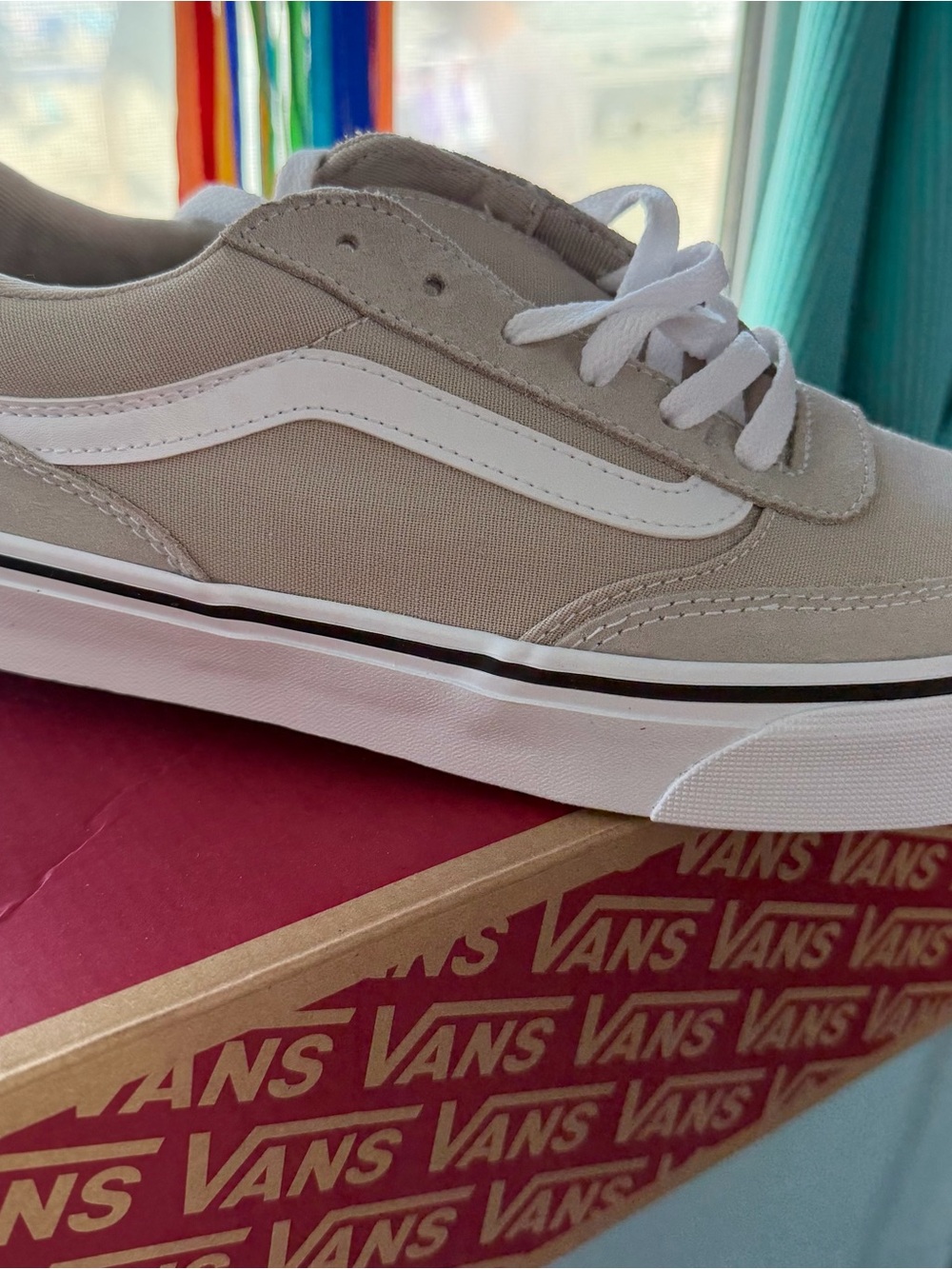 Vans Low Top Sneakers in Taupe and White
